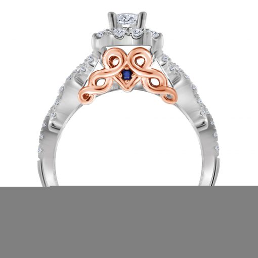 Estate 1Ct Round Diamond 14K White Gold Bridal Set Ring Certified